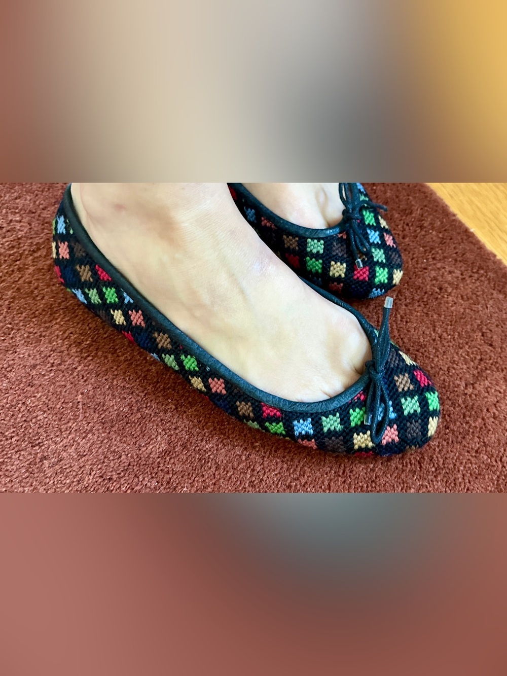 By Paige needlepoint embroidered ballet flats 6.5